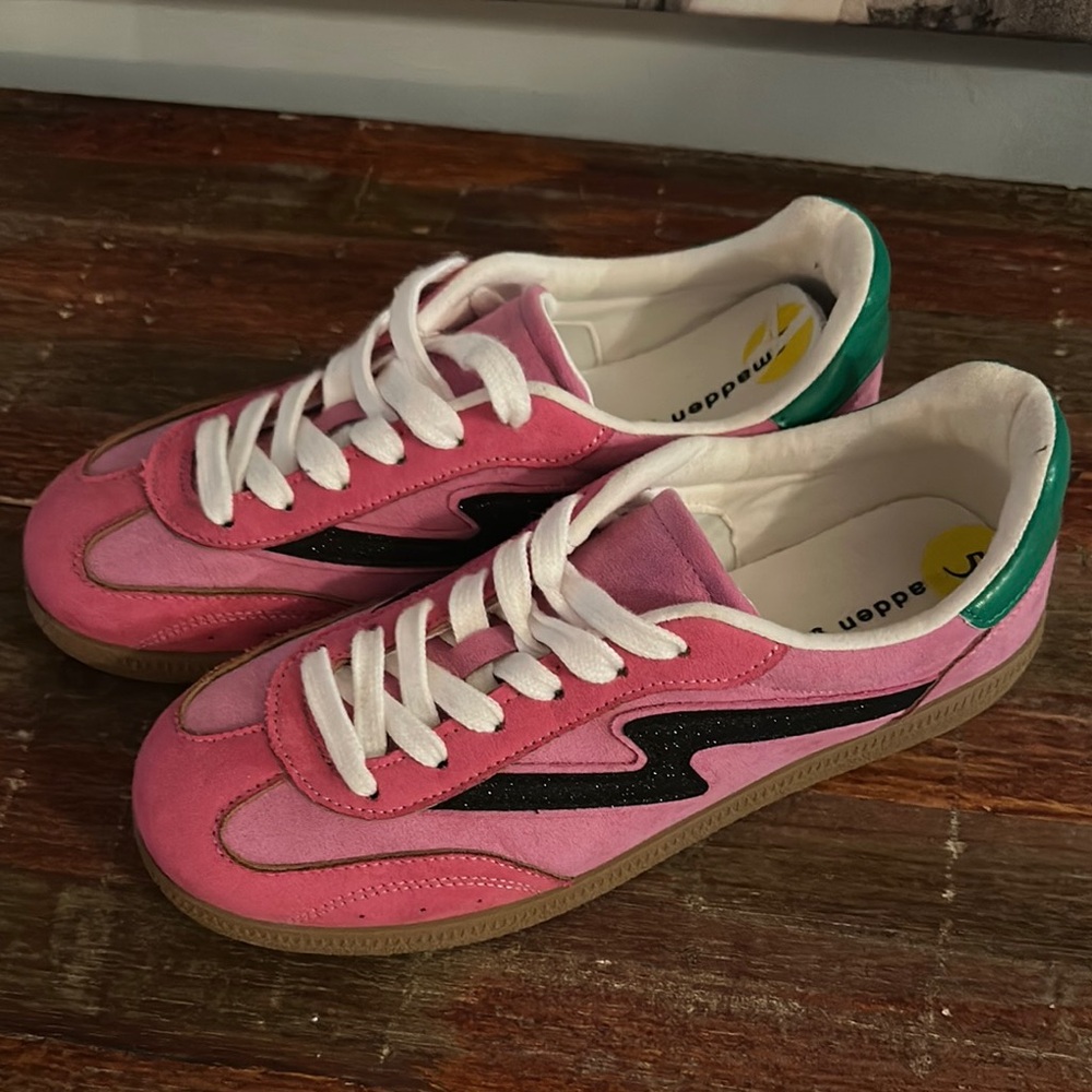 Madden Girl Pink and Black Sneakers